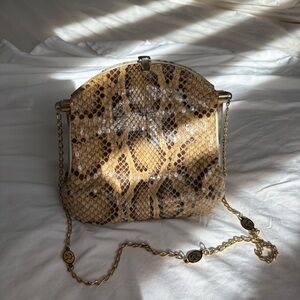Snake Vintage Purse w Gold Chain